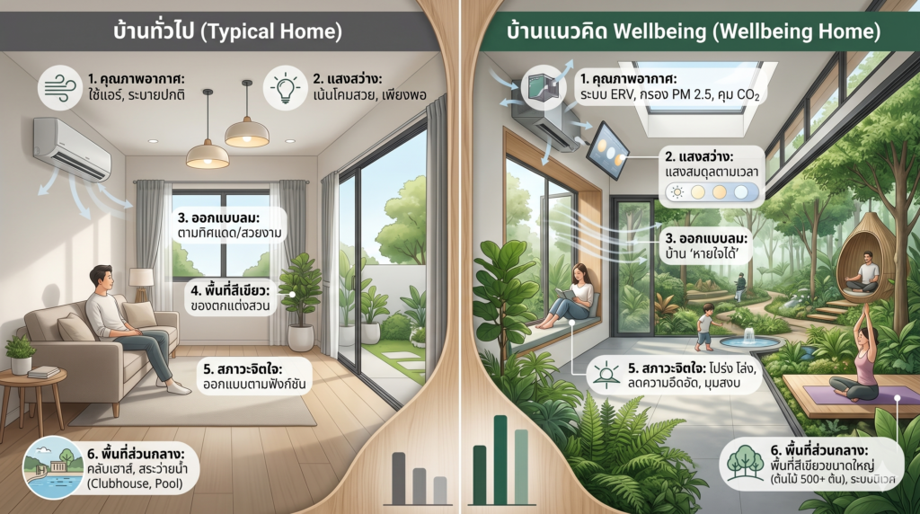 บ้านแนวคิด Wellbeing แตกต่างจากบ้านทั่วไปอย่างไร